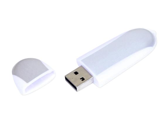 USB 2.0- флешка промо на 64 Гб овальной формы