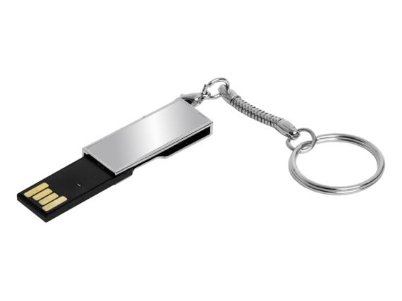 USB 2.0- флешка на 64 Гб с поворотным механизмом и зеркальным покрытием