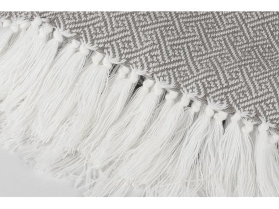 Плед акриловый с белой бахромой «Tassel»