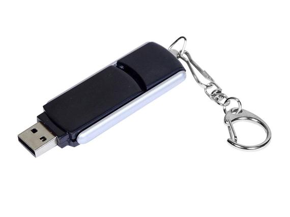 USB 3.0- флешка промо на 128 Гб с прямоугольной формы с выдвижным механизмом