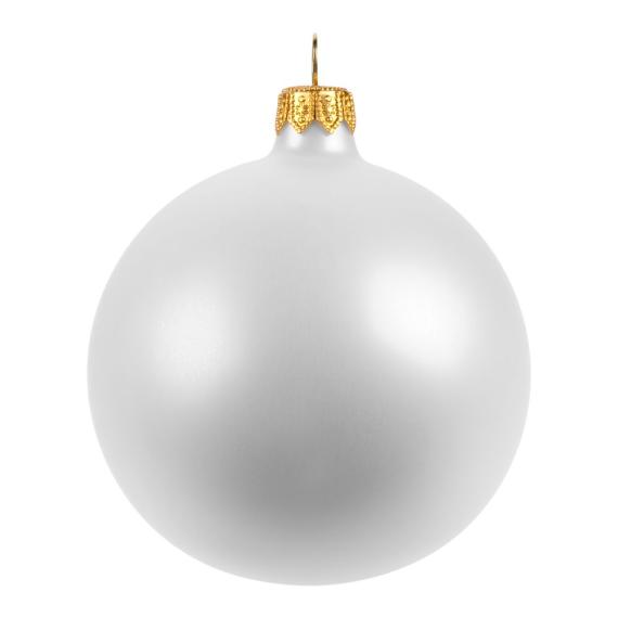 Елочный шар Gala Matt в коробке, белый, 8,5 см