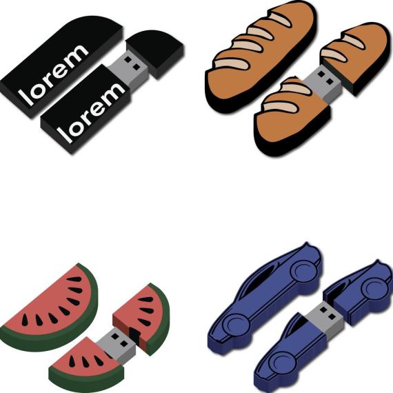 Флешка Gummi на заказ, 16 Гб