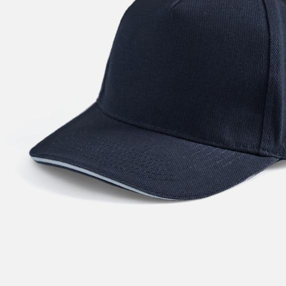 Бейсболка Long Beach, темно-синяя с белым