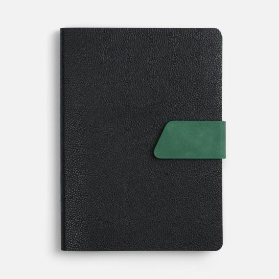 Ежедневник Boom, недатированный, черный с зеленым