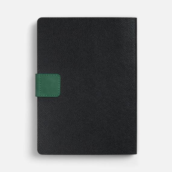 Ежедневник Boom, недатированный, черный с зеленым