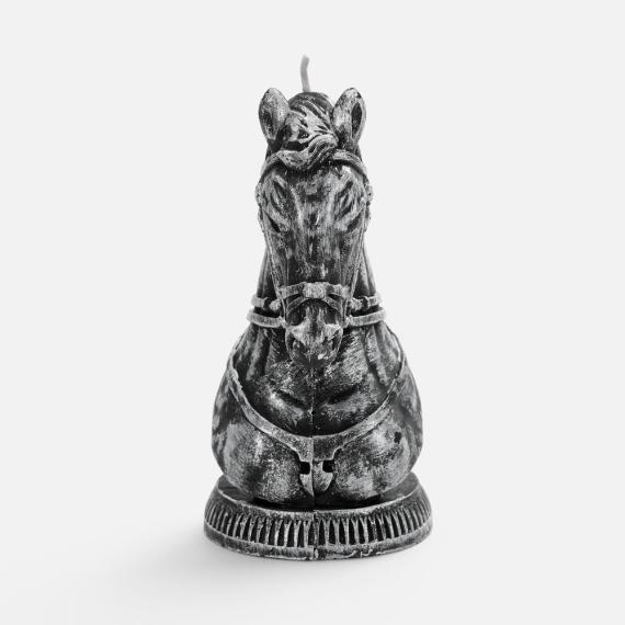 Свеча фигурная «Бюст лошади», серебристая