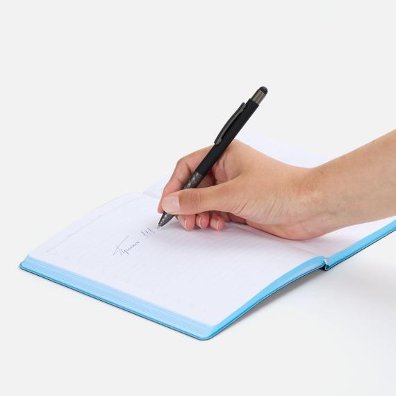 Ручка шариковая со стилусом Digit Soft Touch, черная