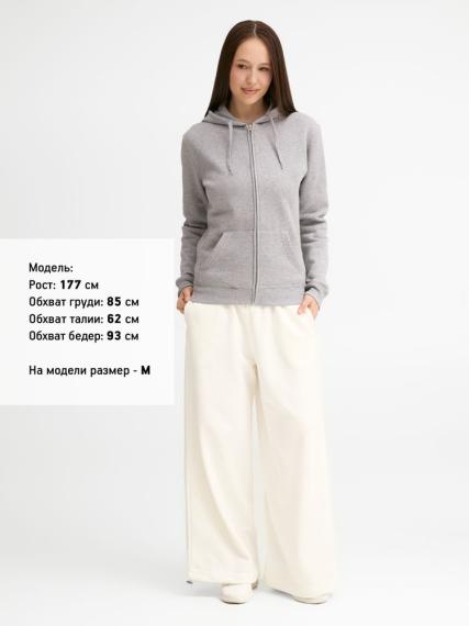 Толстовка женская на молнии с капюшоном Seven Women 290, серый меланж, размер M