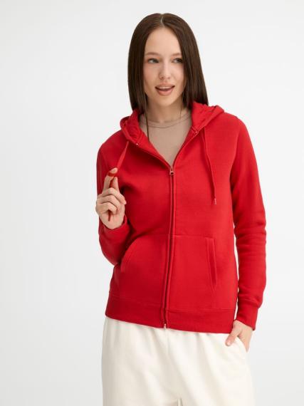 Толстовка женская на молнии с капюшоном Seven Women, красная, размер XL