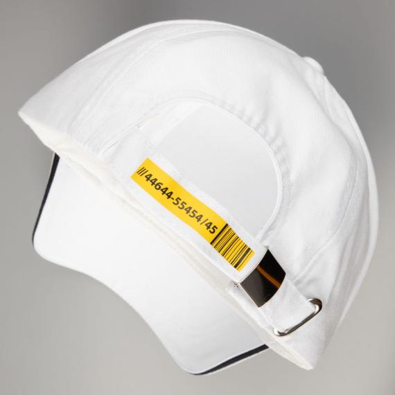 Бейсболка Canopy, белая с темно-синим кантом