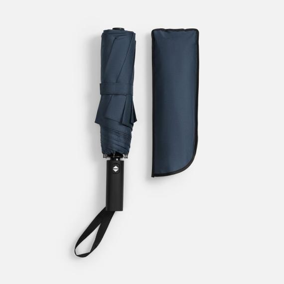 Зонт складной Smooth Move с плавным закрытием, темно-синий