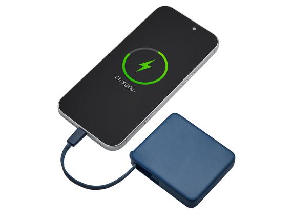 Внешний аккумулятор со встроенным кабелем USB-C «Дэнси», 5000 мАч
