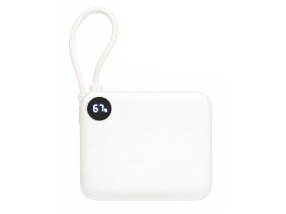 Внешний аккумулятор со встроенным кабелем «Liri», QC/PD, 10000 мАч