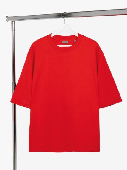 Футболка оверсайз унисекс Kosmos 2.0, красная (алая), размер XS/S
