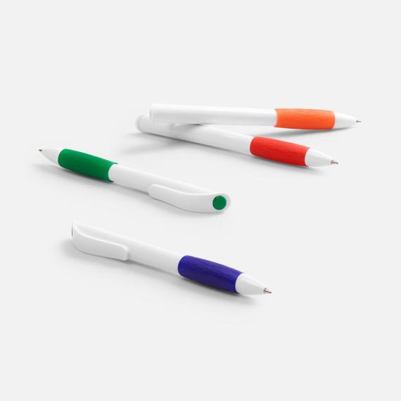 Ручка шариковая Grip, белая с синим