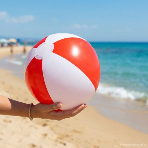 Надувной пляжный мяч Cruise, красный с белым