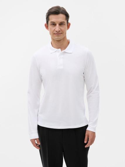 Рубашка поло мужская с длинным рукавом Perfect LSL Men белая, размер 3XL