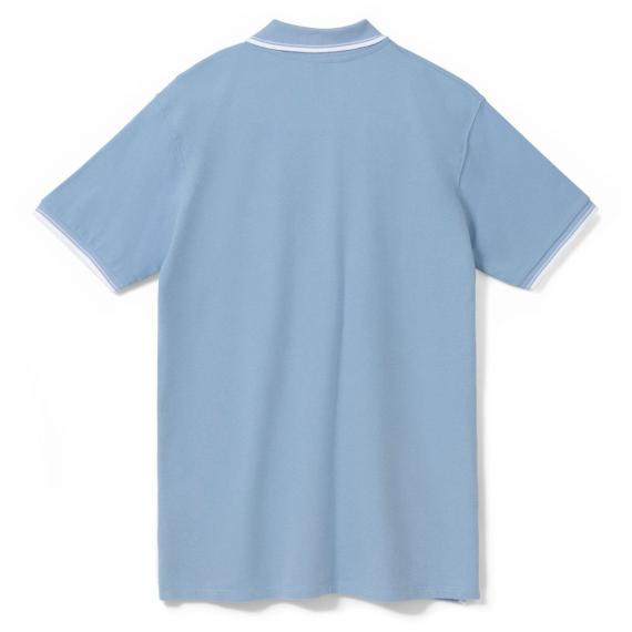 Рубашка поло мужская с контрастной отделкой Practice 270, голубой/белый, размер M